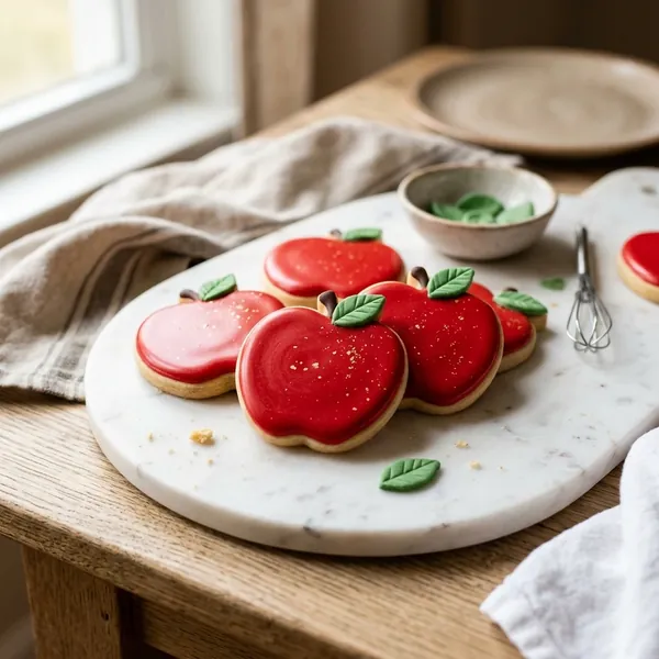 Apple Shaped Sugar Cookies