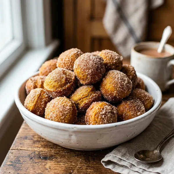 Cinnamon Sugar Pumpkin Donut Holes