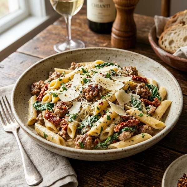 Creamy Tuscan Garlic Sausage Pasta