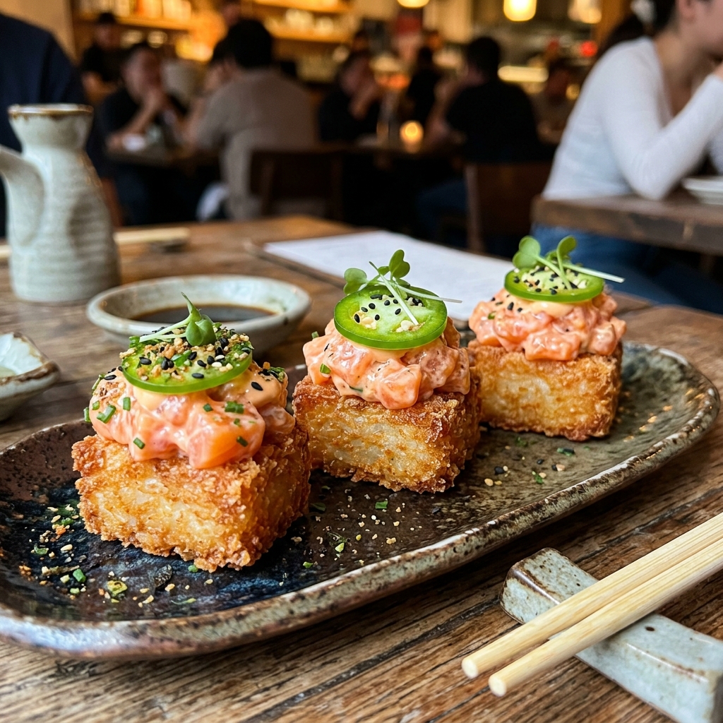 Crispy Sushi Rice Salmon Bites