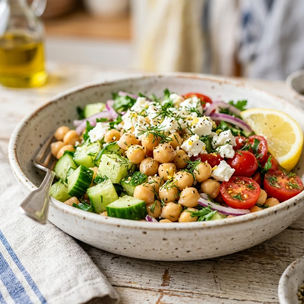 Greek Cucumber & Chickpea Salad