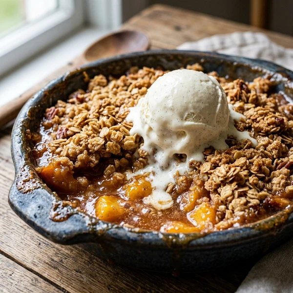 Fresh Peach Crisp with Oat Crumble