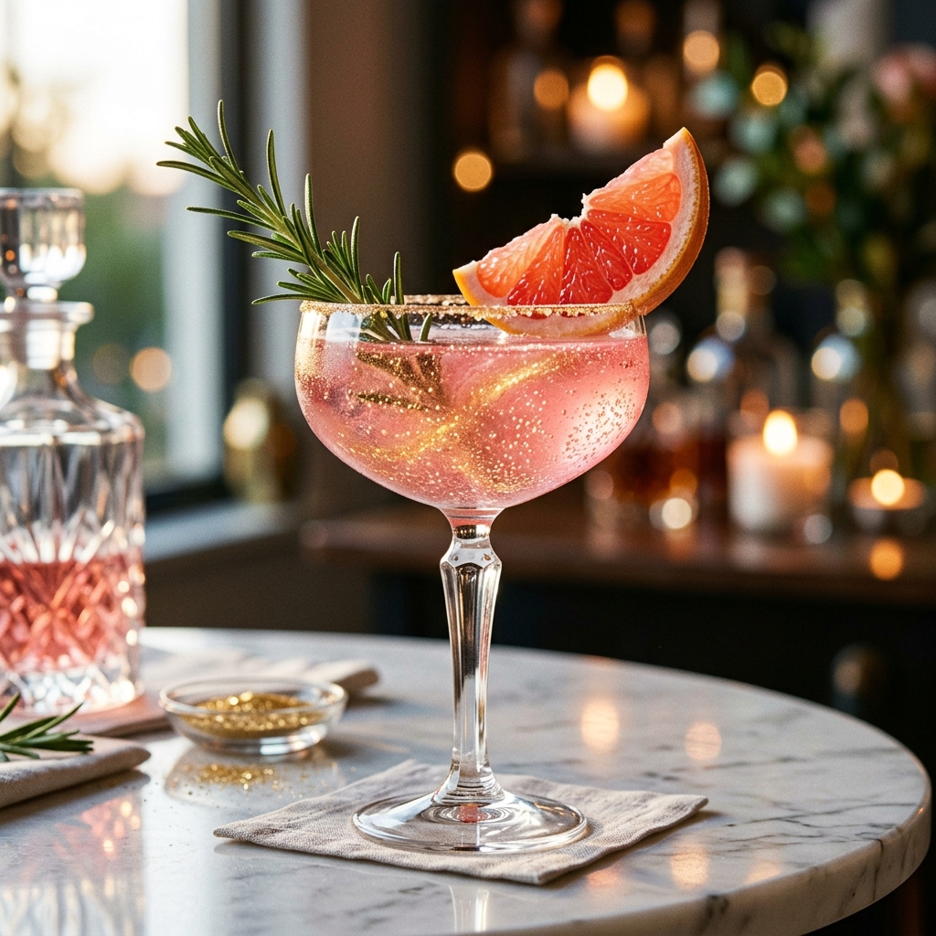 Sparkling Glitter Grapefruit Mocktail