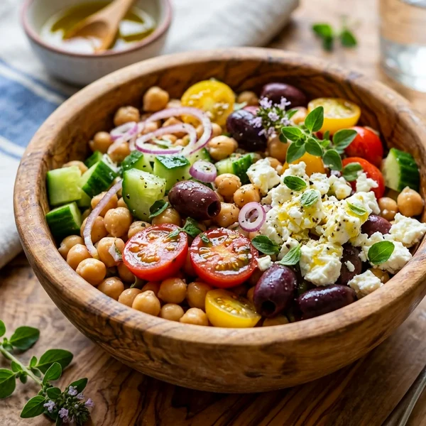 High-Fiber Mediterranean Chickpea & Quinoa Salad