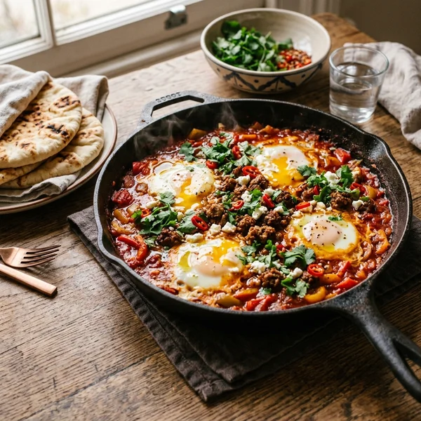 Spiced Lamb Merguez Shakshuka