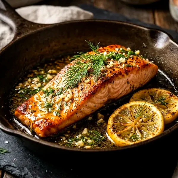 Pan-Seared Salmon with Lemon Dill Butter Sauce