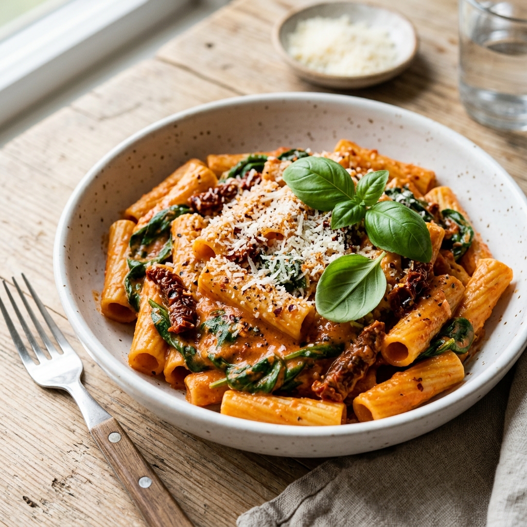 Creamy Tomato Pasta in bowl