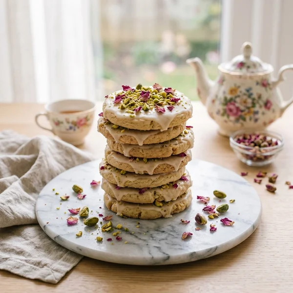 Rosewater Cardamom Shortbread