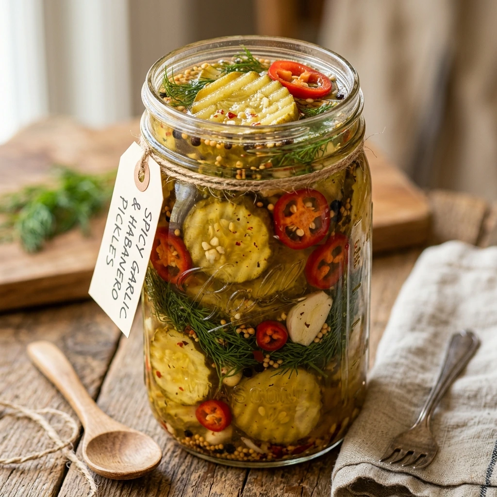 Spicy Garlic Refrigerator Pickle Chips