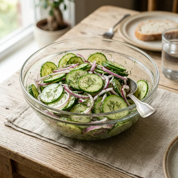 Tangy Cucumbers and Onions in Vinegar